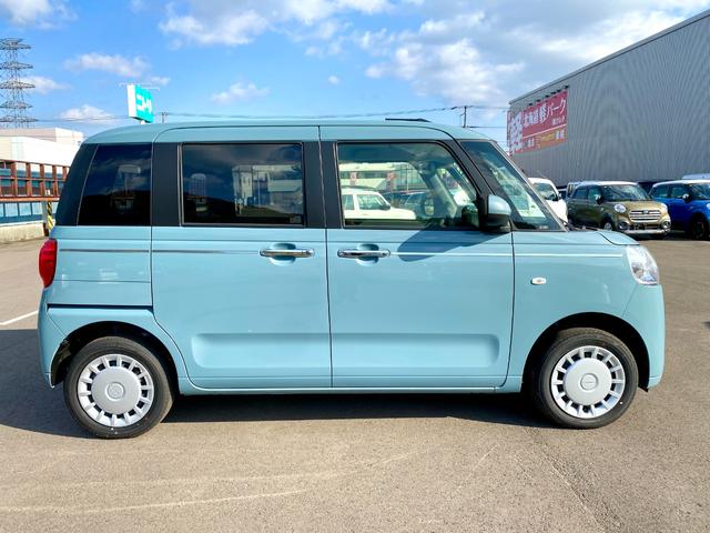 ムーヴキャンバス セオリーX 届出済み未使用車 スマートアシスト 両側電動スライドドア イージークローザー スマートキー プッシュスタート ハロゲンヘッドライト 電動格納ミラー オーディオレス クリアランスソナー フルタイム4WD(9枚目)