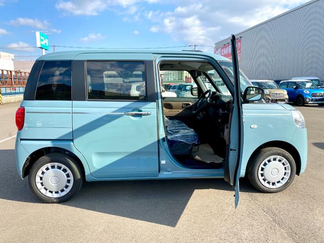 ムーヴキャンバス セオリーX 届出済み未使用車 スマートアシスト 両側電動スライドドア イージークローザー スマートキー プッシュスタート ハロゲンヘッドライト 電動格納ミラー オーディオレス クリアランスソナー フルタイム4WD(10枚目)