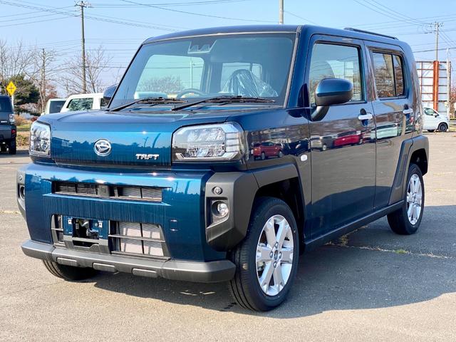 タフト G 届出済み未使用車 スマートアシスト オーディオレス ガラスルーフ LEDヘッドライト LEDフォグランプ オートライト 電動パーキングブレーキ ブレーキホールド アイドリングストップ 4WD(3枚目)