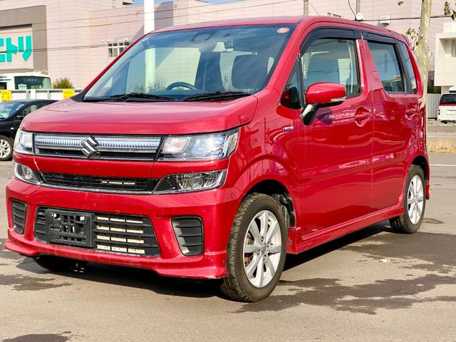 ワゴンＲ ハイブリッドＦＺ　デュアルセンサーブレーキサポート　スマートキー　マイルドハイブリッド　プッシュスタート　ＬＥＤヘッドライト　電動格納ミラー　シートヒーター　社外ナビゲーション　フルタイム４ＷＤ（3枚目）