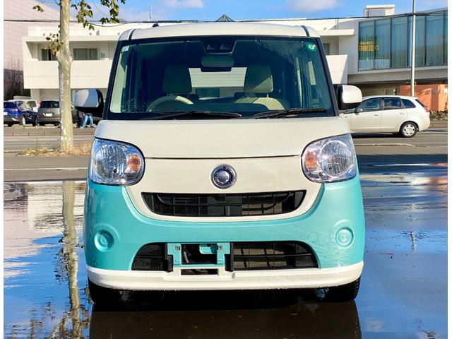 ムーヴキャンバス Ｘ　ＳＡＩＩＩ　スマートアシスト　スマートキー　プッシュスタート　両側電動スライドドア　電動格納ミラー　社外ナビゲーション　バックカメラ　アイドリングストップ　横滑り防止　フルタイム４ＷＤ（2枚目）