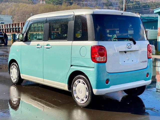 ムーヴキャンバス Ｘ　ＳＡＩＩＩ　スマートアシスト　スマートキー　プッシュスタート　両側電動スライドドア　電動格納ミラー　社外ナビゲーション　バックカメラ　アイドリングストップ　横滑り防止　フルタイム４ＷＤ（7枚目）