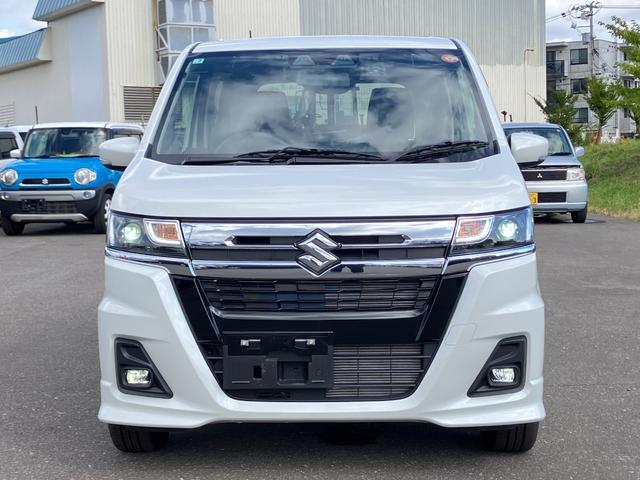 ワゴンＲカスタムＺ ハイブリッドＺＸ　ワンオーナー車　アップグレードパッケージ　デュアルカメラブレーキサポート　アダプティブクルーズコントロール　マイルドハイブリッド　社外ナビゲーション　バックカメラ　ＬＥＤヘッドライト　４ＷＤ（3枚目）