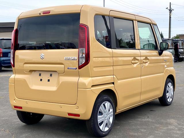 スペーシア ハイブリッドＧ　届出済み未使用車　両側スライドドア　デュアルセンサーブレーキサポートＩＩ　ＬＥＤヘッドライト　オートライト　オートハイビーム　オーディオレス　クリアランスソナー　シートヒーター　フルタイム４ＷＤ（10枚目）