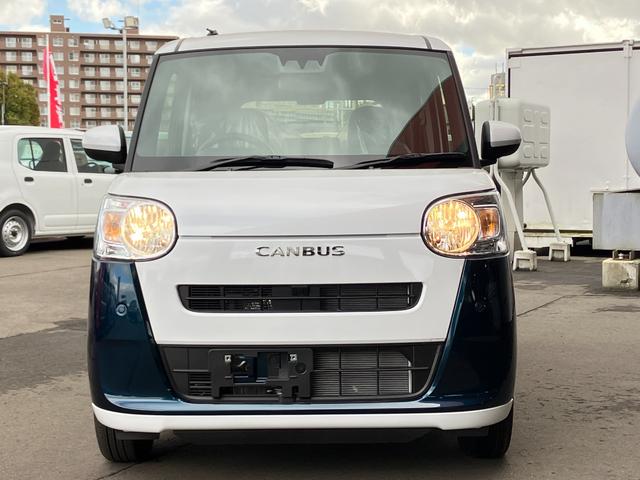 ムーヴキャンバス ストライプスX 届出済み未使用車 スマートアシスト 両側電動スライドドア イージークローザー スマートキー プッシュスタート 電動格納ミラー オーディオレス アイドリングストップ クリアランスソナー 4WD(3枚目)