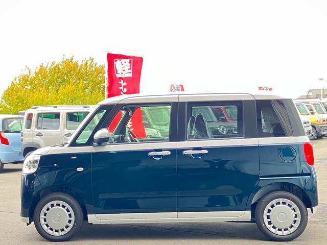 ムーヴキャンバス ストライプスX 届出済み未使用車 スマートアシスト 両側電動スライドドア イージークローザー スマートキー プッシュスタート 電動格納ミラー オーディオレス アイドリングストップ クリアランスソナー 4WD(5枚目)