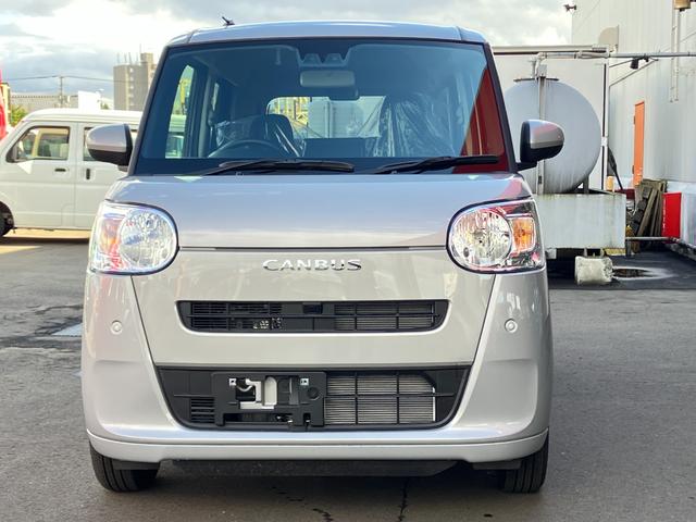 ムーヴキャンバス セオリーＸ　届出済み未使用車　スマートアシスト　両側電動スライドドア　イージークローザー　スマートキー　プッシュスタート　電動格納ミラー　オーディオレス　アイドリングストップ　クリアランスソナー　４ＷＤ（2枚目）