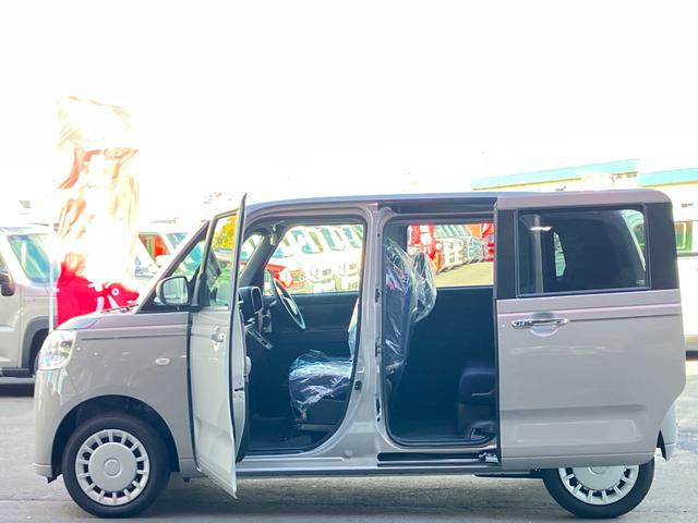 ムーヴキャンバス セオリーＸ　届出済み未使用車　スマートアシスト　両側電動スライドドア　イージークローザー　スマートキー　プッシュスタート　電動格納ミラー　オーディオレス　アイドリングストップ　クリアランスソナー　４ＷＤ（7枚目）