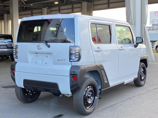 タフト Ｘ　届出済み未使用車　スマートアシスト　オーディオレス　ガラスルーフ　ＬＥＤヘッドライト　電動パーキングブレーキ　ブレーキホールド　クリアランスソナー　アイドリングストップ　横滑り防止　４ＷＤ（11枚目）