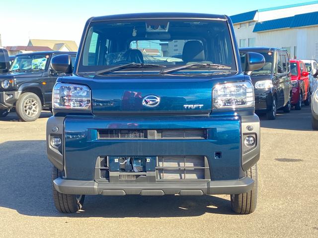 タフト G 届出済み未使用車 スマートアシスト LEDヘッドライト LEDフォグランプ ガラスルーフ オーディオレス 電動パーキングブレーキ ブレーキホールド 純正アルミホイール アイドリングストップ 4WD(2枚目)