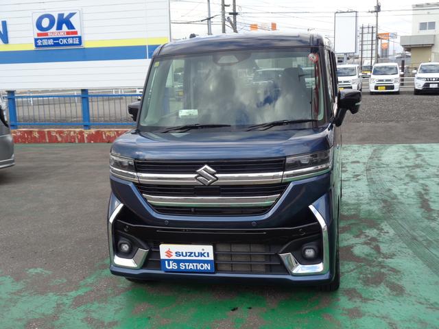 スペーシアカスタム カスタム　ＨＹＢＲＩＤ　ＸＳターボ　バックカメラ　スライドドア　純正ナビ　スズキセーフティーサポート　ワンオーナー　４ＷＤ（2枚目）