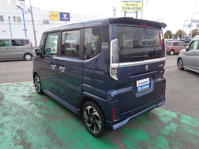 スペーシアカスタム カスタム　ＨＹＢＲＩＤ　ＸＳターボ　バックカメラ　スライドドア　純正ナビ　スズキセーフティーサポート　ワンオーナー　４ＷＤ（4枚目）