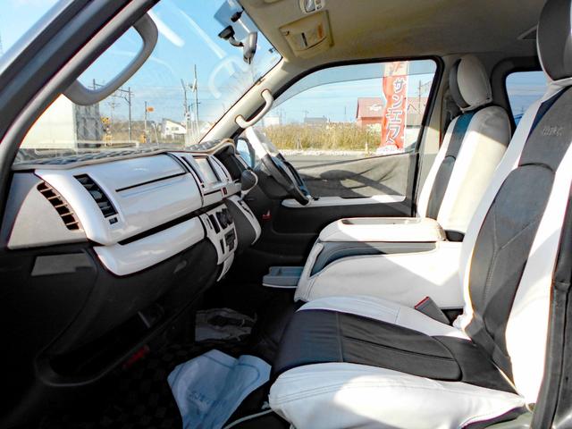 ハイエースバン ロングスーパーＧＬ　４ＷＤ　５ドア　２．５ＤＴ　両側スライド　４型フェイス＆スポイラー　ＬＥＤヘッド＆フォグ　革調シートカバー　エアロボンネット　リアヒーター＆クーラー　タイミングベルト交換済（36枚目）