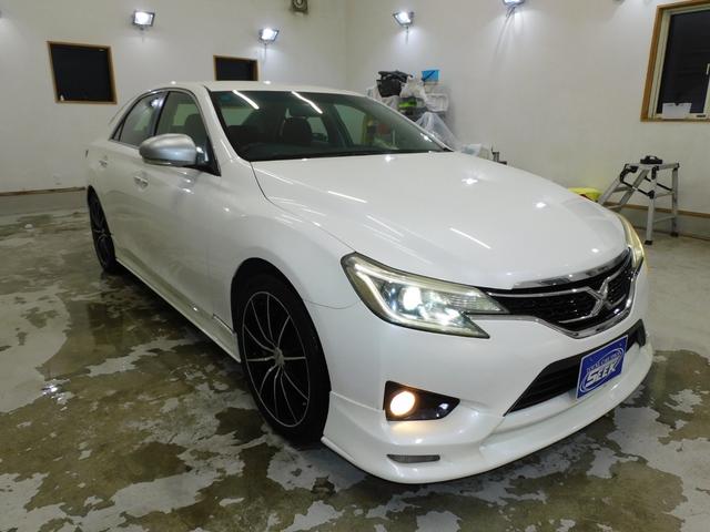 マークX 250G Four 社外19インチアルミフルエアロ寒冷地仕様パワーシートプッシュスタートスマートキーオートエアコンタイミングチェーンHIDエンジンスターター横滑り防止機能フォグランプワイパーデアイサー(2枚目)