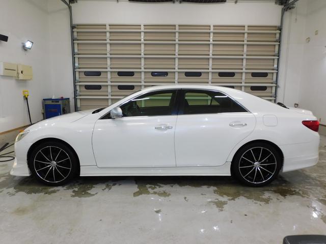 マークX 250G Four 社外19インチアルミフルエアロ寒冷地仕様パワーシートプッシュスタートスマートキーオートエアコンタイミングチェーンHIDエンジンスターター横滑り防止機能フォグランプワイパーデアイサー(4枚目)