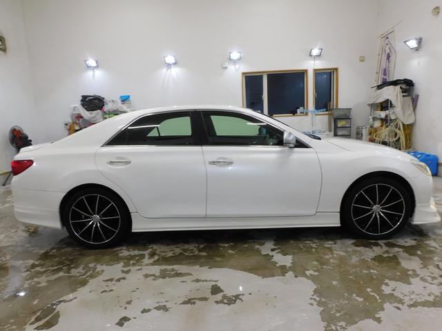 マークX 250G Four 社外19インチアルミフルエアロ寒冷地仕様パワーシートプッシュスタートスマートキーオートエアコンタイミングチェーンHIDエンジンスターター横滑り防止機能フォグランプワイパーデアイサー(5枚目)