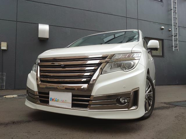 エルグランド 後期型ライダー４ＷＤ　ブラックライン　黒本革シート　後期型　ブラックライン　アラウンドビューモニター　エンジンスターター　黒本革シート　パワーシート　両側パワースライドドア　パワーバックドア　純正ナビＴＶ　オートクルーズ　クリアランスソナー（5枚目）