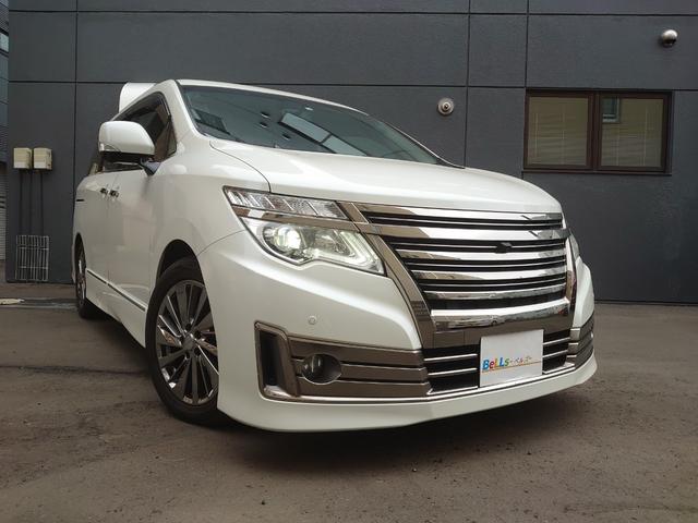 エルグランド 後期型ライダー４ＷＤ　ブラックライン　黒本革シート　後期型　ブラックライン　アラウンドビューモニター　エンジンスターター　黒本革シート　パワーシート　両側パワースライドドア　パワーバックドア　純正ナビＴＶ　オートクルーズ　クリアランスソナー（6枚目）