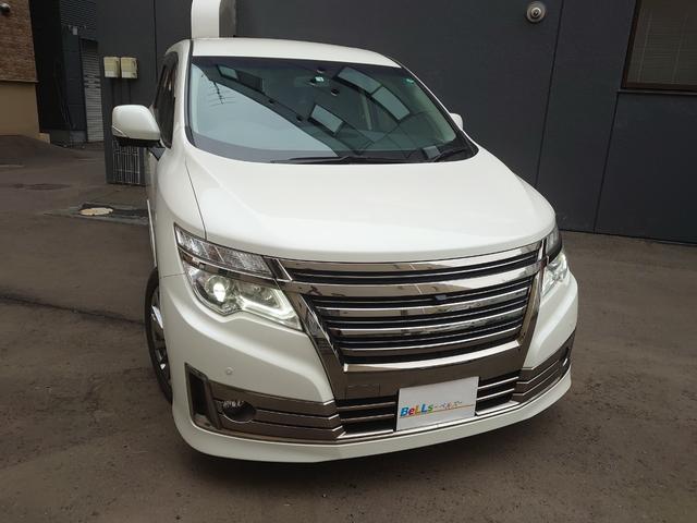 エルグランド 後期型ライダー４ＷＤ　ブラックライン　黒本革シート　後期型　ブラックライン　アラウンドビューモニター　エンジンスターター　黒本革シート　パワーシート　両側パワースライドドア　パワーバックドア　純正ナビＴＶ　オートクルーズ　クリアランスソナー（7枚目）