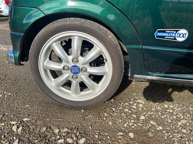 ミラジーノ ミニライトスペシャル　１５インチ　ミニライトホイール　ローダウン　ダウンサス社外センターマフラー　２本出し　バックカメラ　タイミングベルト交換済　夏冬タイヤ　ナビＴＶ　フォグランプ　革調シート　４ＷＤ（52枚目）