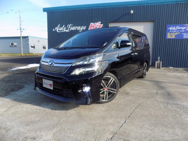 ヴェルファイアハイブリッド ZR Wサンルーフ 両側パワースライドドア パワーバックドア アルパインビッグX10インチナビ フルセグTV バックカメラ フリップダウンモニター HID ETC 社外19アルミ サマータイヤ新品 エンスタ(3枚目)