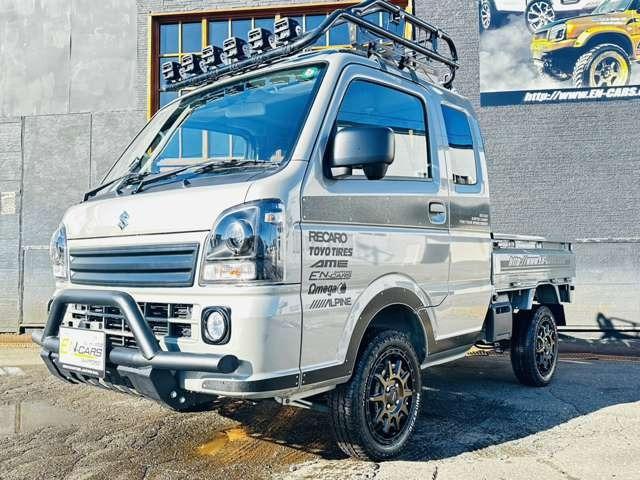 スーパーキャリイ Xリミテッド 届出済未使用車/EN-リフトアップカスタム/2.2インチリフトアップ/強化コイル/マッドスターATタイヤ/PPXアルミ/しし狩りバンパー/ルーフラックバー/LEDワークライト/LEDテール/荷台マット(5枚目)