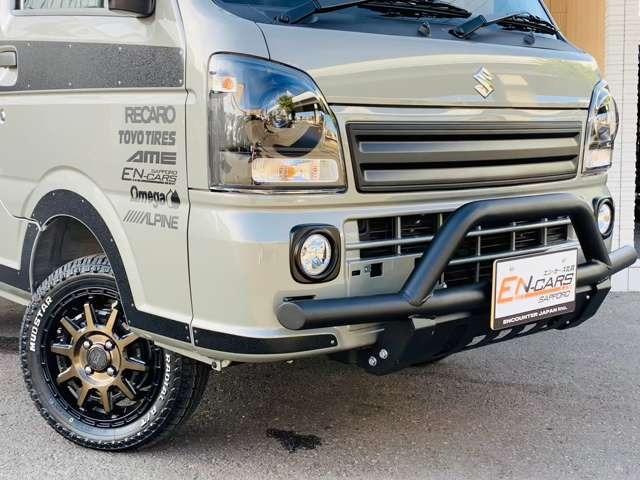 スーパーキャリイ Xリミテッド 届出済未使用車/EN-リフトアップカスタム/2.2インチリフトアップ/強化コイル/マッドスターATタイヤ/PPXアルミ/しし狩りバンパー/ルーフラックバー/LEDワークライト/LEDテール/荷台マット(16枚目)