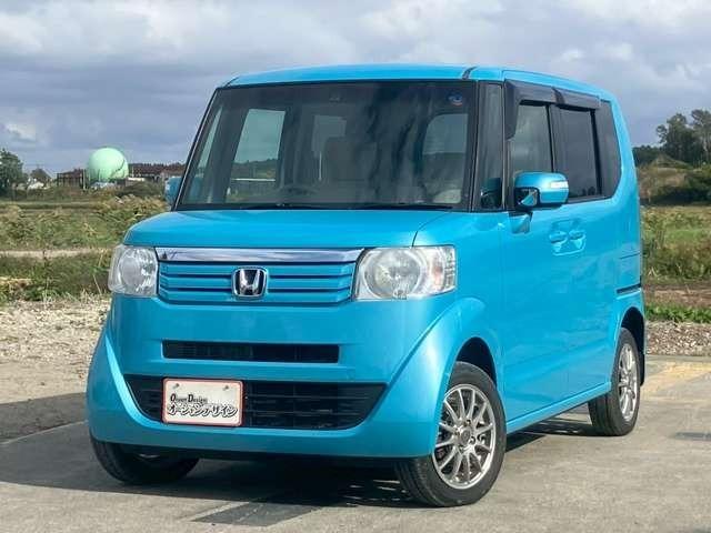 Ｎ－ＢＯＸ Ｇ・Ｌパッケージ　車検整備付　ベンチシート　ナビ付　バックカメラ　ＥＴＣ　両側スライド片側電動スライドドア　キーレス　スマートキー　プッシュスタート　アルミホイール　イノセントブルーメタリック（4枚目）