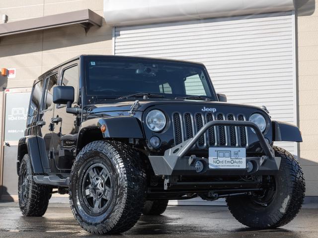 ジープ・ラングラーアンリミテッド サハラ /本州西日本仕入れ/ジオランダーX-ATタイヤ/ロックガンアルミホイール/インサートグリル/クロカンスチールバンパー/LEDヘッドライト/サイドカメラ/Bluetoothナビ/バックカメラ/後期モデル(2枚目)