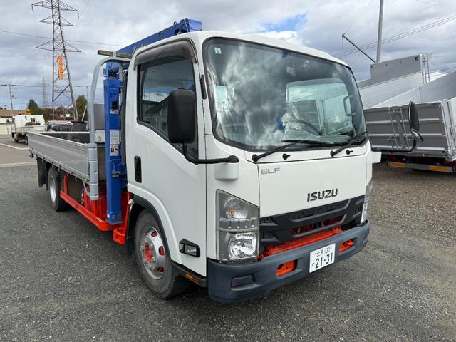 エルフトラック ◎3.5t ◎ワイド・ロング ◎4段ラジコンクレーン◎ハイジャッキアウトリガー ◎荷台内寸法 長さ430 幅208 高60cm ◎3方開アルミアオリ ◎リヤアウトリガー(手動)◎アルミブリッジ付(2枚目)