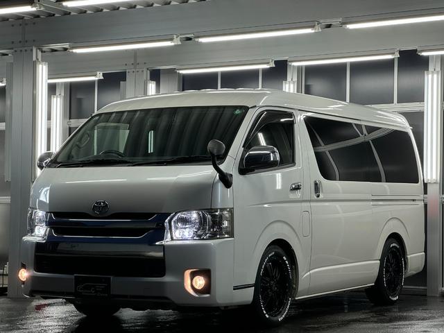 ハイエースバン ロングワイドスーパーＧＬ　本州仕入れ／ナイトロパワー１７インチ／新品タイヤ／ローダウン／ベッドキット／両側パワースライド／ＬＥＤヘッドライト／社外ＳＤナビＴＶ／追加スピーカー／バックカメラ／ＥＴＣ車載器／ドラレコ／シートカバー（6枚目）