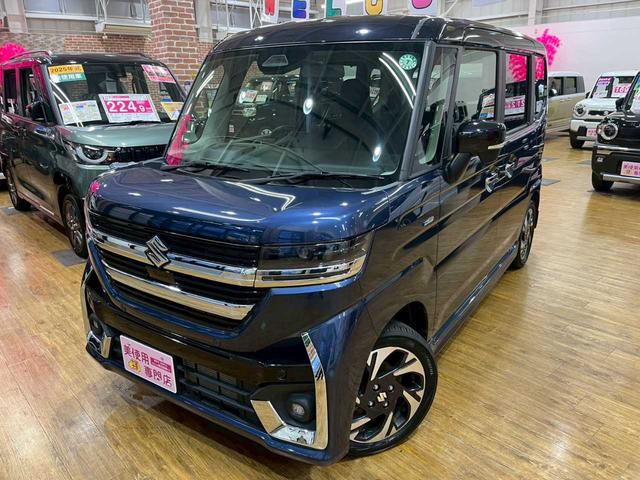 スペーシアカスタム ハイブリッドＸＳ　４ＷＤ　運転席・助手席側パワースライドドア　ＡＢＳ　アイドリングストップ　運転席・助手席シートヒーター　衝突被害軽減システム　クリアランスソナー　ＬＥＤヘッドライト　スマートキー　プッシュスタート（2枚目）