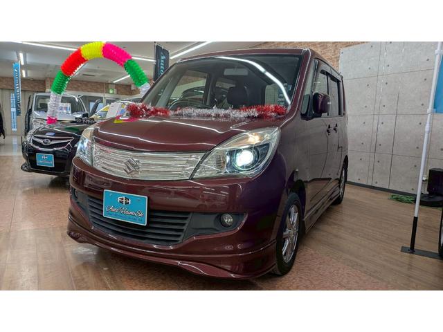 ソリオ 4WD 1年保証付 寒冷地仕様 純正ナビ フルセグTV 両側パワースライド エンジンスターター オートライト ETC HID シートヒーター シートリフター 社外14インチアルミ(11枚目)