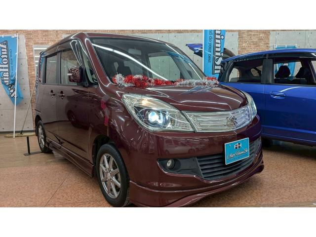 ソリオ 4WD 1年保証付 寒冷地仕様 純正ナビ フルセグTV 両側パワースライド エンジンスターター オートライト ETC HID シートヒーター シートリフター 社外14インチアルミ(30枚目)