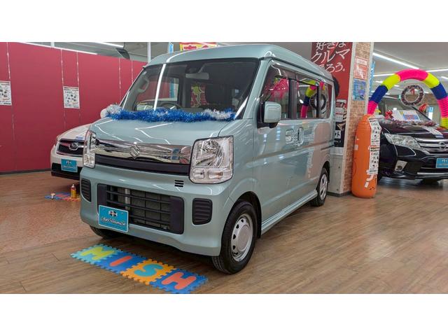 エブリイワゴン ＪＰターボ　４ＷＤ　１年保証付　ハイルーフ　社外ナビ　フルセグＴＶ　両側スライド☆シートヒーター　オートエアコン　ライトレベライザー　リアヒーター（3枚目）