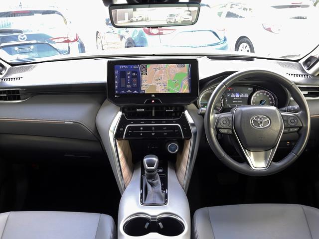 ハリアーハイブリッド Z 寒冷地 JBLサウンドナビTV 全周囲カメラ グレー内装 ETC2.0 AC100V1500W電源 パワーバックドア パワーシート デジタルインナーミラー ドラレコ HUD BSM 革シート 本州仕入(3枚目)