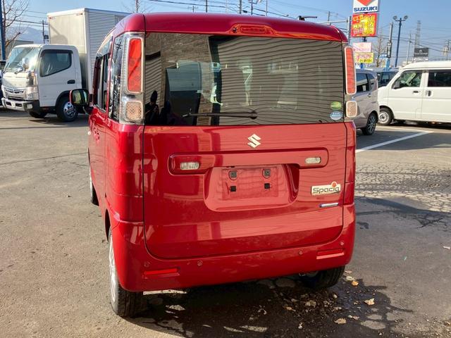 スペーシア ハイブリッドＸ　４ＷＤ　衝突被害軽減ブレーキ　両側電動スライドドア　シートヒーター　冬タイヤ　スマートキー　プッシュスタート　フェニックスレッドパール（5枚目）