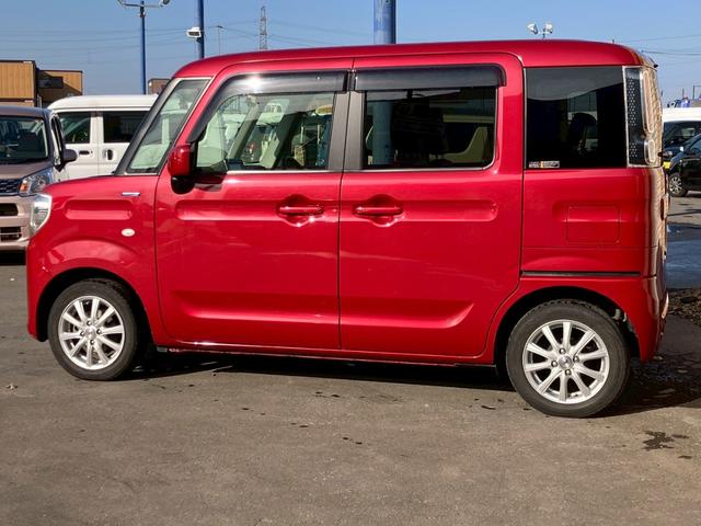 スペーシア ハイブリッドＸ　４ＷＤ　衝突被害軽減ブレーキ　両側電動スライドドア　シートヒーター　冬タイヤ　スマートキー　プッシュスタート　フェニックスレッドパール（6枚目）