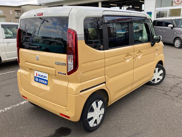 スペーシア ※ブラックフライデー※ＨＹＢＲＩＤ　Ｘ　４ＷＤ　全方位カメラ付９インチナビ付　別途当社パックでさらに快適に　スチールホイール　ＬＥＤヘッドランプ　ＳＲＳエアバック　オートライト　イモビライザー　キーレスプッシュ　衝突被害軽減、後退時ブレーキサポート（9枚目）