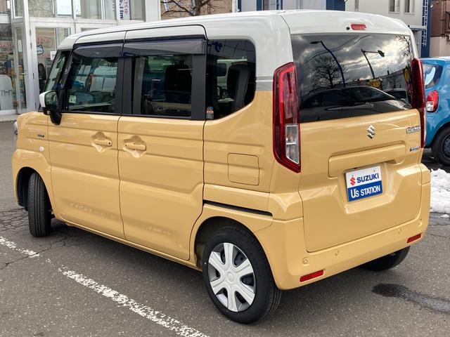 スペーシア ※ブラックフライデー※ＨＹＢＲＩＤ　Ｘ　４ＷＤ　全方位カメラ付９インチナビ付　別途当社パックでさらに快適に　スチールホイール　ＬＥＤヘッドランプ　ＳＲＳエアバック　オートライト　イモビライザー　キーレスプッシュ　衝突被害軽減、後退時ブレーキサポート（10枚目）