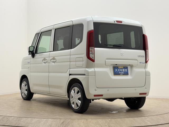 スペーシア ＨＹＢＲＩＤ　Ｇ　全方位カメラ付９インチナビ！　スチールホイール　ＬＥＤヘッドランプ　ＳＲＳエアバック　オートライト　イモビライザー　キーレスエントリー　シートヒーター　衝突被害軽減ブレーキ　後退時ブレーキサポート（4枚目）