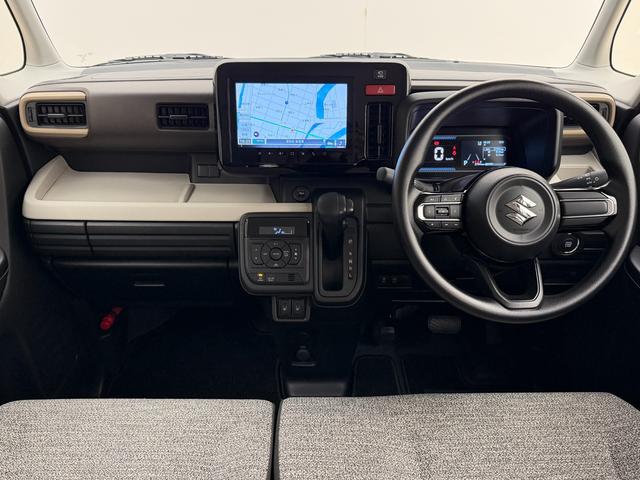 スペーシア ＨＹＢＲＩＤ　Ｇ　全方位カメラ付９インチナビ！　スチールホイール　ＬＥＤヘッドランプ　ＳＲＳエアバック　オートライト　イモビライザー　キーレスエントリー　シートヒーター　衝突被害軽減ブレーキ　後退時ブレーキサポート（10枚目）