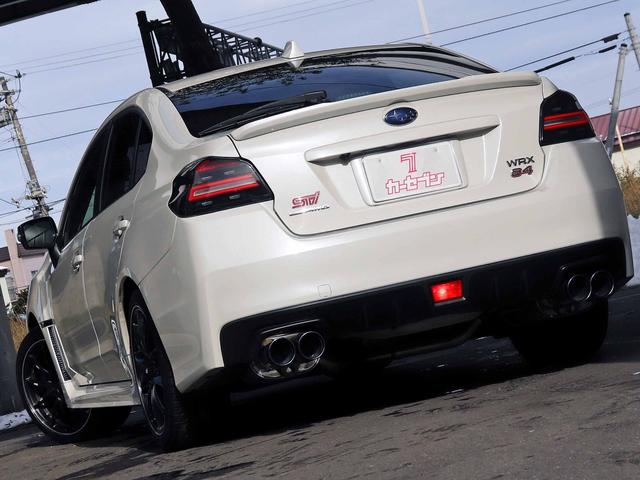 WRX S4 2.0GT-Sアイサイト 後期フェイス RAYS18インチアルミ 柿本改マフラー 社外テール アイサイトver.3 全車速追従クルーズ SDナビ フルセグTV バックカメラ ビルシュタイン 黒半革 パワーシート LED(52枚目)