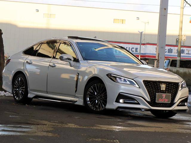 クラウンハイブリッド G-エグゼクティブ Four 後期 モデリスタエアロ サンルーフ セーフティPKG+ ETC2.0 12.3型ナビTV パノラミックビューモニター パーキングサポートブレーキ ブラインドスポット デジタルインナーミラー 3眼LED(3枚目)