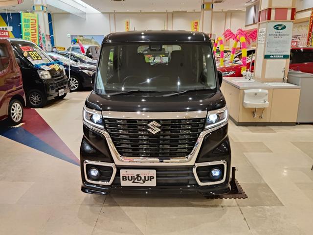 スペーシアカスタム ハイブリッドＧＳ　４ＷＤ　ブレーキサポート　前後誤発進抑制　全方位モニター　純正８インチナビ　バックモニター　地デジ　Ｂｌｕｅｔｏｏｔｈ　エンジンスターター　ヘッドアップディスプレイ　左右シートヒーター　左パワスラ（2枚目）