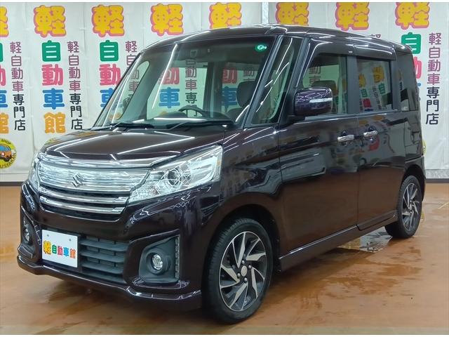 スペーシアカスタム ＸＳターボ　４ＷＤ　衝突軽減ブレーキ　Ｂｌｕｅｔｏｏｔｈ　バックカメラ　社外メモリーナビ・フルセグＴＶ　両側パワースライドドア　ＥＴＣ　禁煙車　ＡＢＳ　アイドリングストップ　シートヒーター　ミラーヒーター（2枚目）