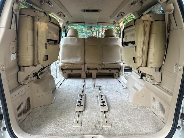 ヴェルファイア ２．４Ｘ　４ＷＤ　ＥＴＣ　バックカメラ　ナビ　ＴＶ　クリアランスソナー　両側スライド・片側電動　ＨＩＤ　スマートキー　電動格納ミラー　３列シート　ＣＶＴ　アルミホイール　ＣＤ　盗難防止システム　衝突安全ボディ（31枚目）