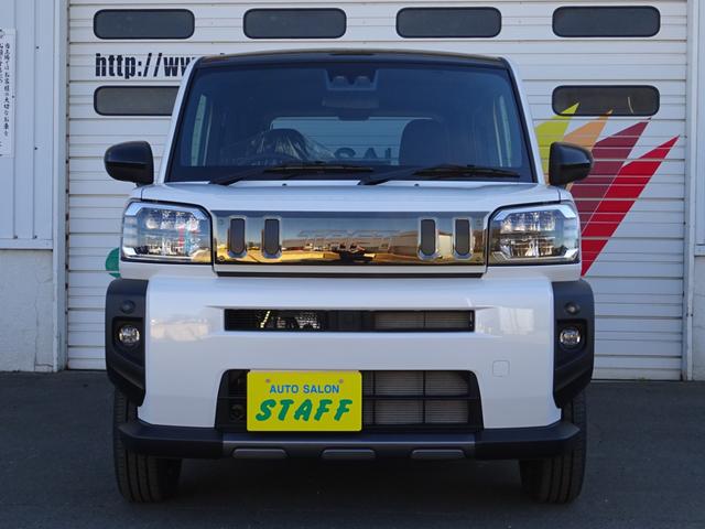 タフト Gターボ ダーククロムベンチャー 4WD 届出済み未使用車 パナソニックナビフルセグTV バックカメラ 純正リモコンエンジンスターター 新品スタッドレス&AW積 フロアマット ワイドバイザー スノーブレード スカッフプレート(2枚目)