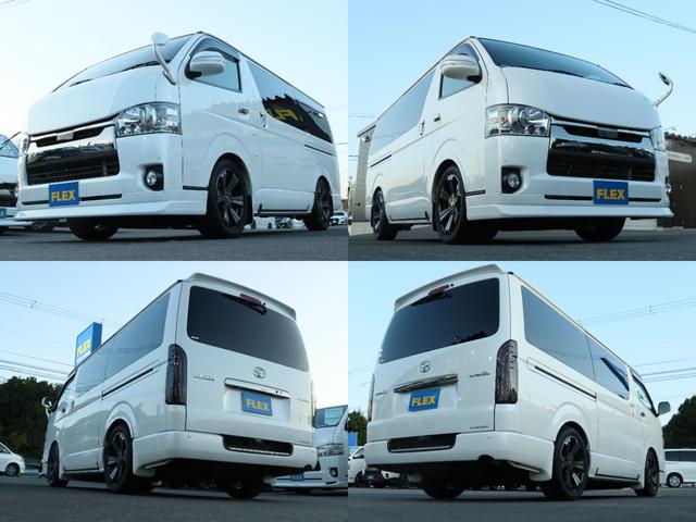 ハイエースバン スーパーＧＬ　ダークプライム　トヨタセーフティーセンス　バックモニター内臓自動防眩ミラー　寒冷地仕様　パワースライドドア　スポイラー　オーバーフェンダー　１８インチアルミホイール　１８インチタイヤ　１．５インチローダウン（2枚目）