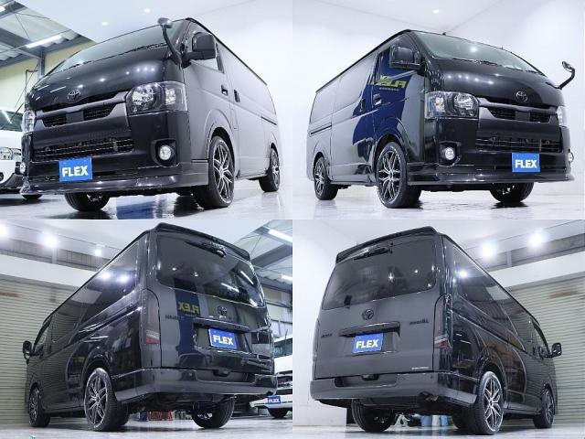 ハイエースバン スーパーGL ダークプライムII インテリジェントクリアランスソナー PVM 助手席エアバック デジタルインナーミラー 寒冷地仕様 パワースライドドア 各所ブラック塗装 社外アルミ18in スポイラー オーバーフェンダー(2枚目)